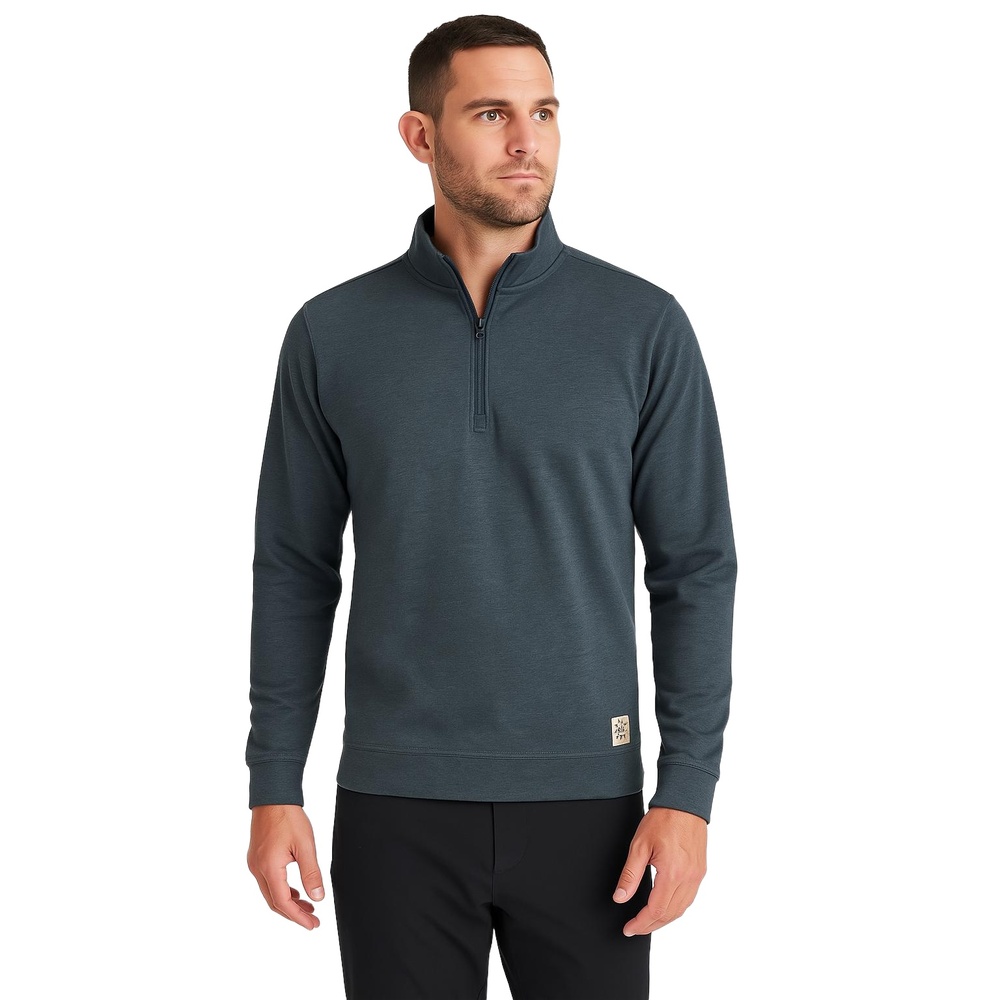 Linksoul‎ Sweater Unisex Medium Blue Green Style LSA124 Quarter Zip Golf